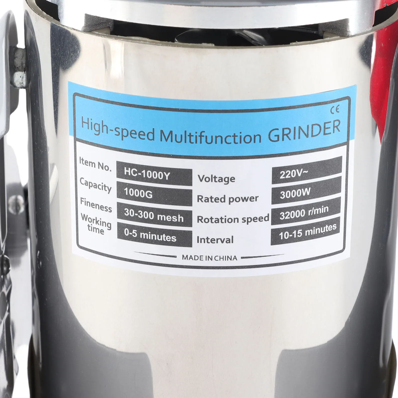 Home Kitchen 1000g Stainless Steel Grain Mill Electric Grinder High Speed Spices Swing Commercial Grinding Machine Coffee Beans - Image 6