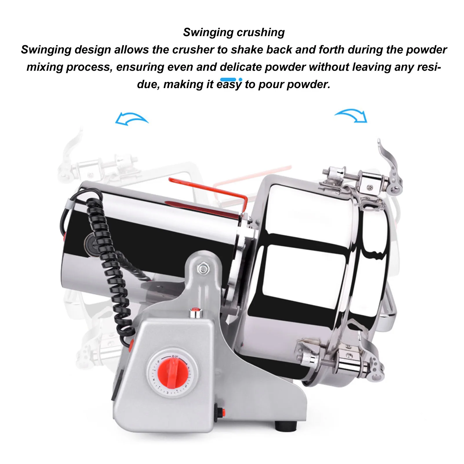 Home Kitchen 1000g Stainless Steel Grain Mill Electric Grinder High Speed Spices Swing Commercial Grinding Machine Coffee Beans - Image 3