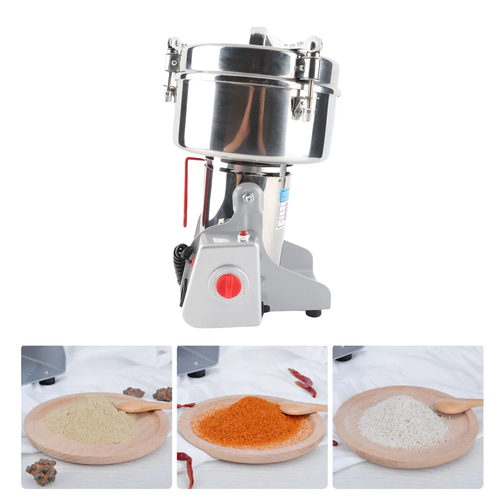 Home Kitchen 1000g Stainless Steel Grain Mill Electric Grinder High Speed Spices Swing Commercial Grinding Machine Coffee Beans