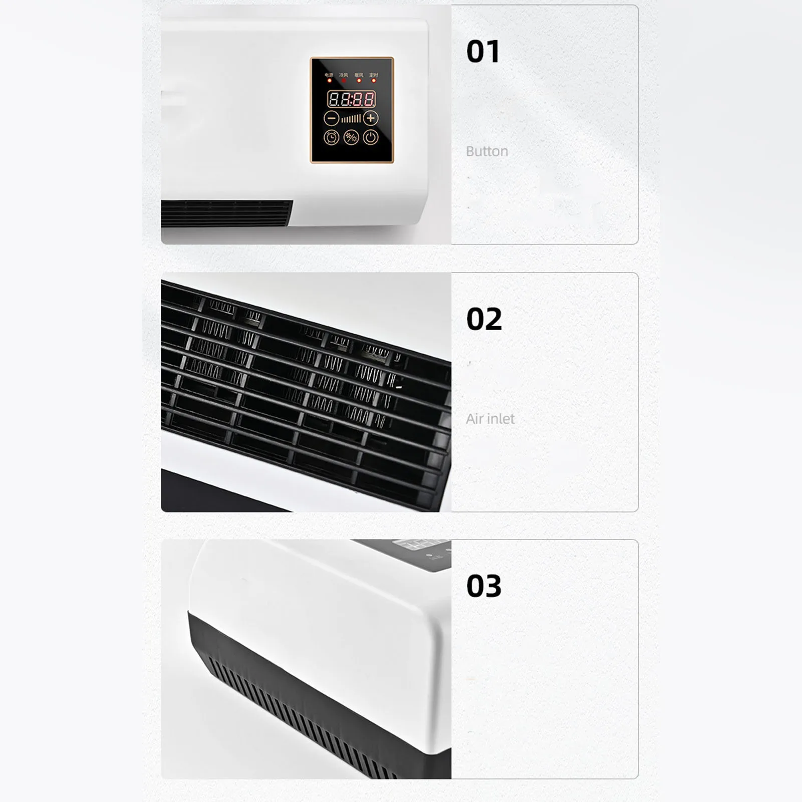 1800W Wall Mounted Air Conditioner 2-in-1 Cooling Heating Compact for Bedroom 20㎡ Quiet Operation Energy Efficient - Image 2