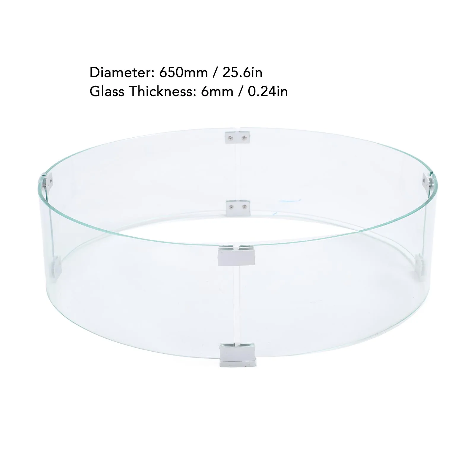 Glass Firepit Wind Guard Round Pit Wind Guard Tempered Glass Windscreen Clear Flame 650mm Diameter 6mm Thickness - Image 2