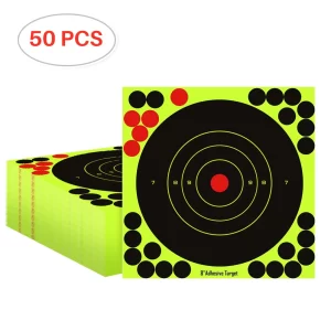 Rale 8 Inch Reactive Splatter Shooting Target Self Adhesive High Visibility Practice Stickers with 50 Cover Up Patches